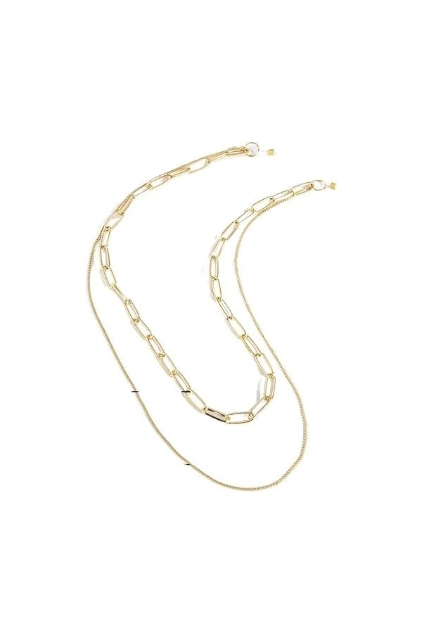 NOGRAX Longe de lunettes Chaînes de lunettes for femmes Double chaîne Chaîne de cou simple Chaînes porte-lunettes élégantes