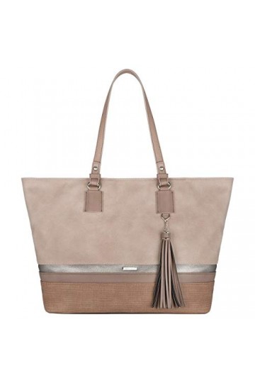 David Jones - Sac à Main Cabas Femme Grande Taille - Fourre-Tout A4 Grande Capacité Simili Cuir Toile Souple Imperméable - To