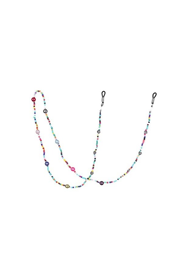 YANJ Mode 2Pcs Mode Lunettes De Lecture Chaîne Rétro Perles Lunettes De Soleil Lunettes De Soleil Cordon De Spectacle avec Gl