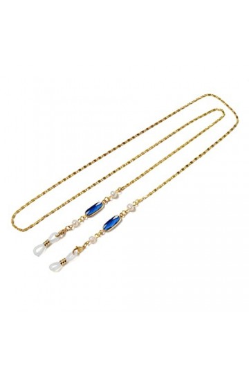 ARTSIM Sangle Chaînes De Lunettes for Femmes Simple Rétro Cristal Perlé Mode Lunettes De Retenue Lunettes Cordon Color : Blu