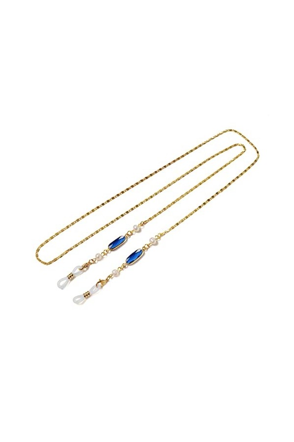 ARTSIM Sangle Chaînes De Lunettes for Femmes Simple Rétro Cristal Perlé Mode Lunettes De Retenue Lunettes Cordon Color : Blu