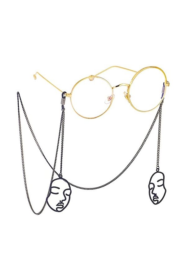 Chaînes de lunettes Lunettes de soleil noires Cordons de chaîne Sangle Lunettes Anti-Slip Chain Lunettes de soleil Chaîne uni