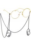 Chaînes de lunettes Lunettes de soleil noires Cordons de chaîne Sangle Lunettes Anti-Slip Chain Lunettes de soleil Chaîne uni