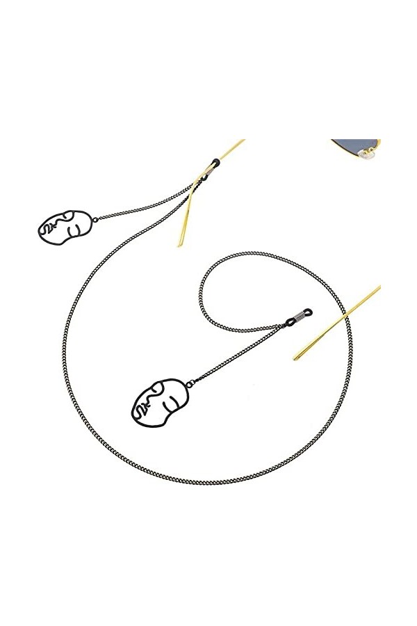 Chaînes de lunettes Lunettes de soleil noires Cordons de chaîne Sangle Lunettes Anti-Slip Chain Lunettes de soleil Chaîne uni