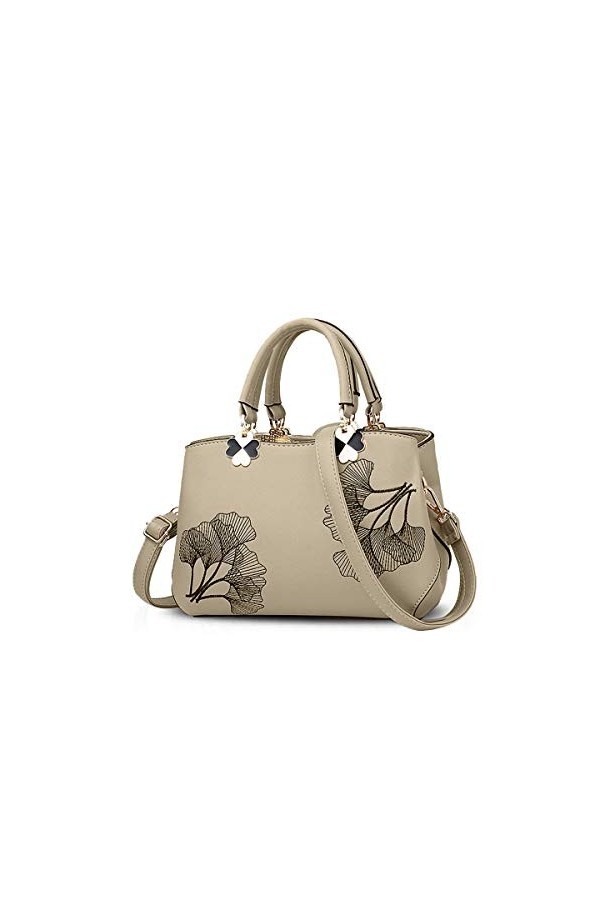 Nicole&Doris Femmes Fleurs Haut Handle Handbags Sac dépaule Sac bandoulière Fourre-Tout Dames Cartable PU Cuir Flower Purple