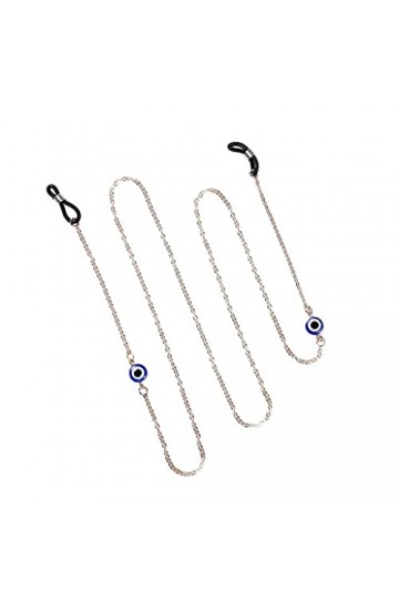 Perles de Cristal Bleu Corde de Corde pour Lunettes Chaîne dOeil Turc Porte-Lunettes Cordon de Lunettes de Soleil Bandeau de