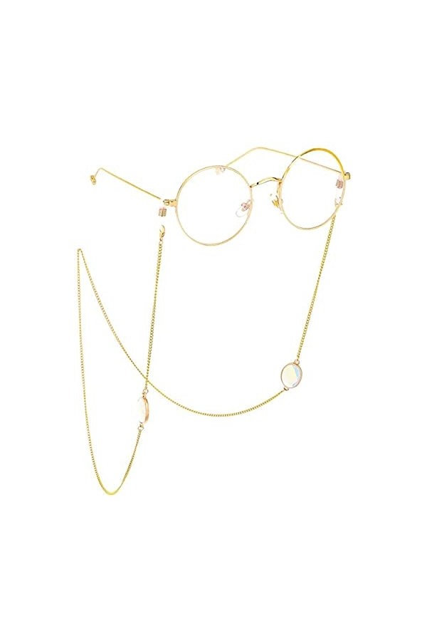 Chaînes de lunettes 75cm Or unisexe Lunettes de soleil antidérapantes Chaîne de lunettes Cordons Sangle de lunettes Chaîne de