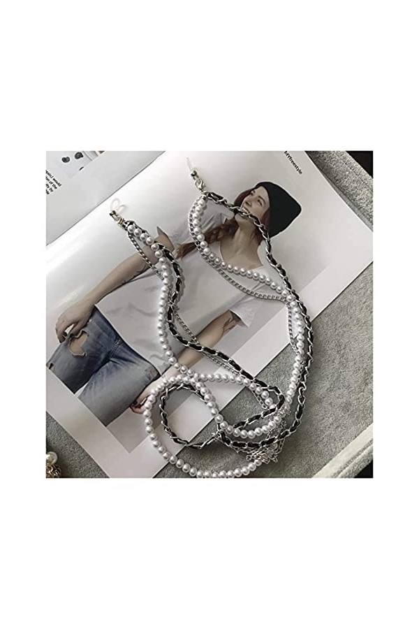 YANJ Mode Multi-Couche Blanc Perle Lunettes De Soleil Chaîne Femmes Sexy Chaîne pour Lunettes De Soleil Lunettes Chic Lunette