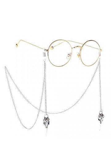 TONZN Cordon de lunettes en métal argent évidé bec doiseau pendentif chaîne de lunettes accessoire de mode D 1 