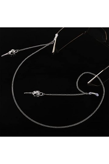 TONZN Cordon de lunettes en métal argent évidé bec doiseau pendentif chaîne de lunettes accessoire de mode D 1 