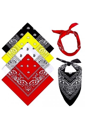 MELLIEX 4 Pièces Bandanas Foulard Cheveux Paisley Bandeau de Cheveux Fichu Mouchoir Unisexe 4 Couleurs 54 x 54 cm Bandeaux de