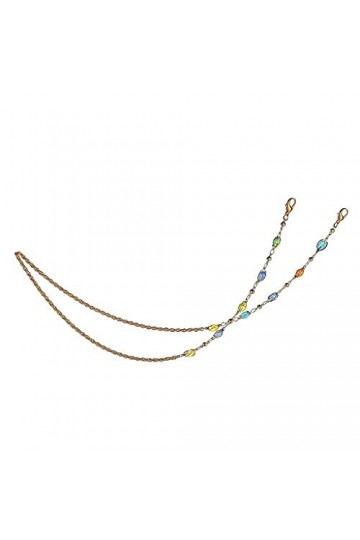 chaîne de lunettes Ovale couleur cristal chaîne de cristal boule twist chaîne lunettes chaîne chaîne multif utique cordons co