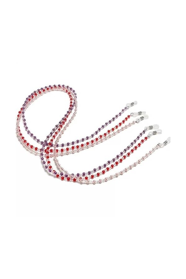 Sweden Lunettes perlées corde chaîne lunettes corde perle lunettes chaîne cou Color : Rosso, Size : 70cm 