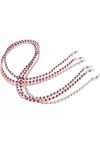 Sweden Lunettes perlées corde chaîne lunettes corde perle lunettes chaîne cou Color : Rosso, Size : 70cm 