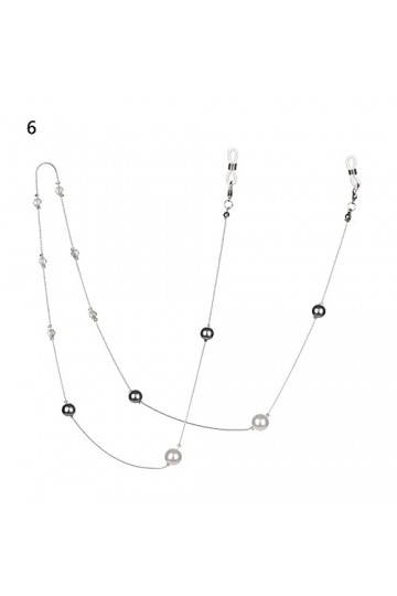 YANJ Mode 1 Pcs Mode Perle en Cuir Lunettes Chaîne Tendance De Luxe Doré Argent Lunettes Titulaire Lanière Sangles Cou Chaîne