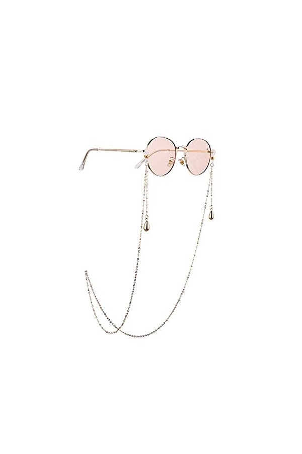 YANJ Mode 1 Pcs Mode Perle en Cuir Lunettes Chaîne Tendance De Luxe Doré Argent Lunettes Titulaire Lanière Sangles Cou Chaîne