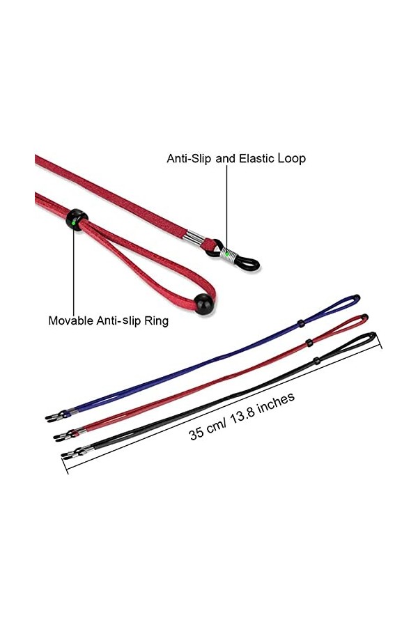 DSFEN Sangle de Lunettes Sangle de Lunettes en Cuir PU Retenue de Cordons de Lunettes