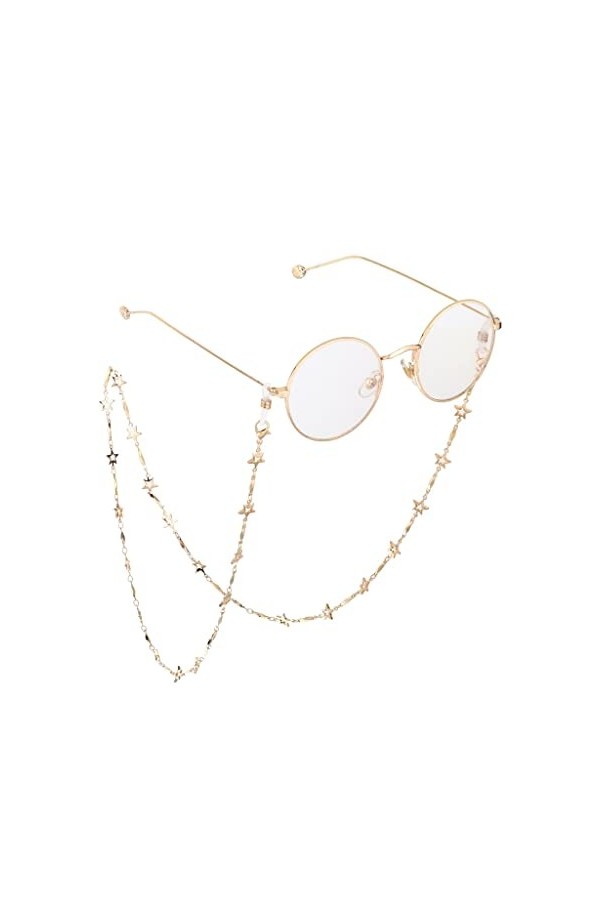 OQHAIR Chaîne de lunettes en forme détoile en cuivre faite à la main Chaîne de lunettes Couleur : D, Taille : Talla ?nica 