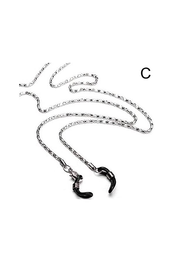 YANJ Mode 5 pcs Antidérapant en Métal Chaîne De Lunettes Cordon Femmes Hommes Lunettes De Soleil Titulaire Sangle Collier Or 