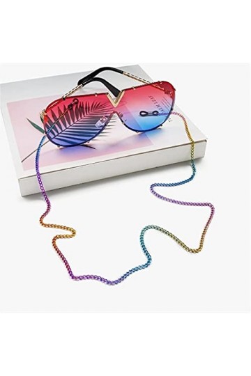 HAOLI Porte-chaîne de Lunettes pour Femmes Rainbow Chain Lanyard Lunettes de Vue Strap Lunettes de Soleil Cordons Accessoires