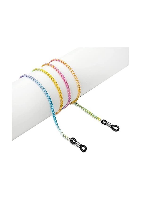 HAOLI Porte-chaîne de Lunettes pour Femmes Rainbow Chain Lanyard Lunettes de Vue Strap Lunettes de Soleil Cordons Accessoires
