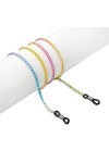 HAOLI Porte-chaîne de Lunettes pour Femmes Rainbow Chain Lanyard Lunettes de Vue Strap Lunettes de Soleil Cordons Accessoires