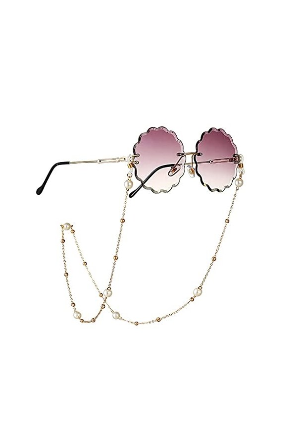 Porte-chaîne de lunettes pour femmes Chaîne de perles de perles Lanière de lunettes Sangle de lunettes de soleil Cordons Acce