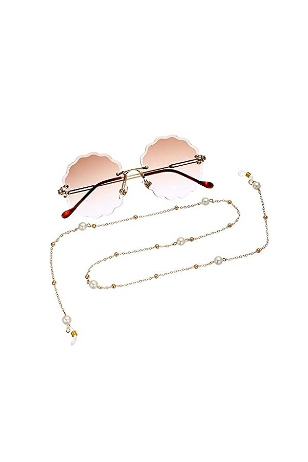 Porte-chaîne de lunettes pour femmes Chaîne de perles de perles Lanière de lunettes Sangle de lunettes de soleil Cordons Acce
