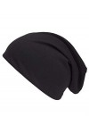 shenky - Bonnet dété en Jersey - Long et léger - Noir - XXL