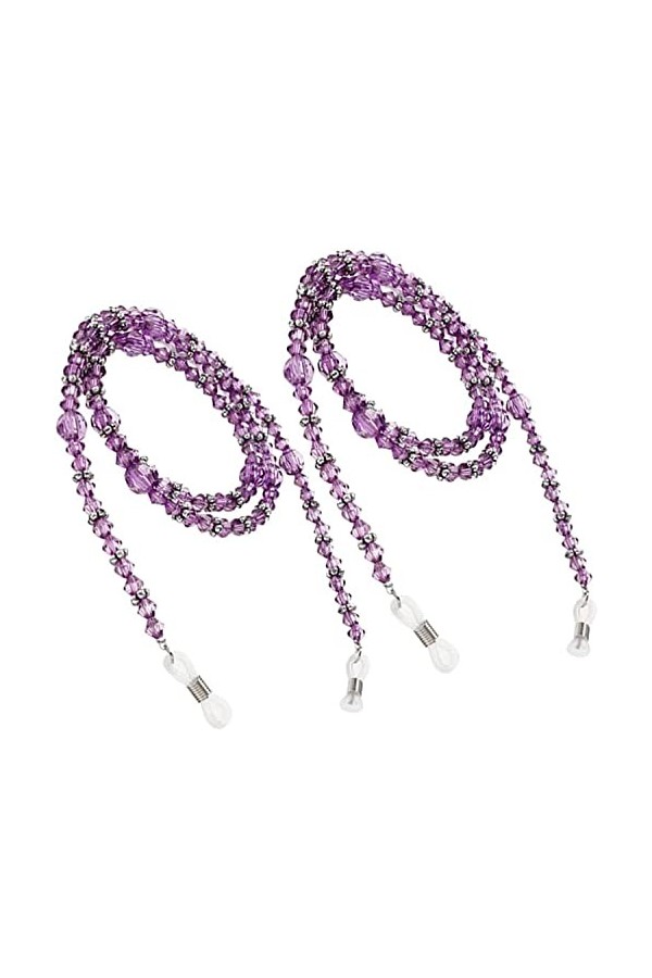 DSFEN 2 pièces Femmes Lunettes chaîne perlée Lunettes Sangle Porte-Lunettes Lunettes de Soleil lanière Cordon