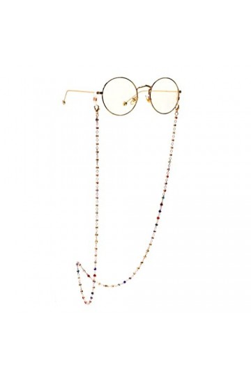 TONZN Chaînes faites à la main à la mode, chaînes de lunettes colorées en strass, cordons de lunettes, chaînes dembout bucca