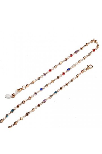 TONZN Chaînes faites à la main à la mode, chaînes de lunettes colorées en strass, cordons de lunettes, chaînes dembout bucca