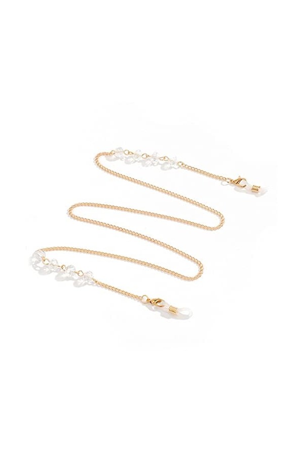OQHAIR 70cm Perles de Cristal Lien Chaîne Lunettes Cintre Collier Lunettes de Lecture Lunettes de Soleil Sangle Cordon Titula