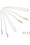 DSFEN 2 pièces Support de Sangle de Lunettes de Soleil Lecture Cordons de Verre lanière chaîne de Lunettes Perle Collier de P