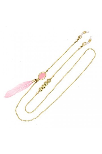 GJRFYJ Bohême Pink Pince Lunettes Chaîne Perles rondes Lanière Tenir Sangles Cordons Sunglasses Femmes Accessoires Color : A