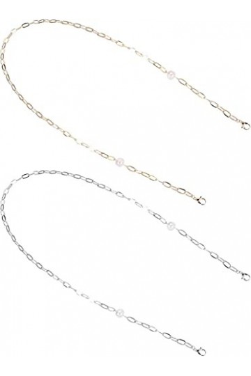 DSFEN 2 pièces Porte-Sangle de chaîne de Lunettes Perle chaîne de Lunettes de Soleil lanière Cordons de Cou Lunettes de Lectu