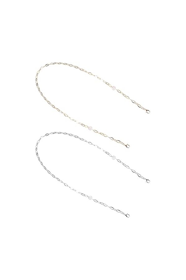 DSFEN 2 pièces Porte-Sangle de chaîne de Lunettes Perle chaîne de Lunettes de Soleil lanière Cordons de Cou Lunettes de Lectu