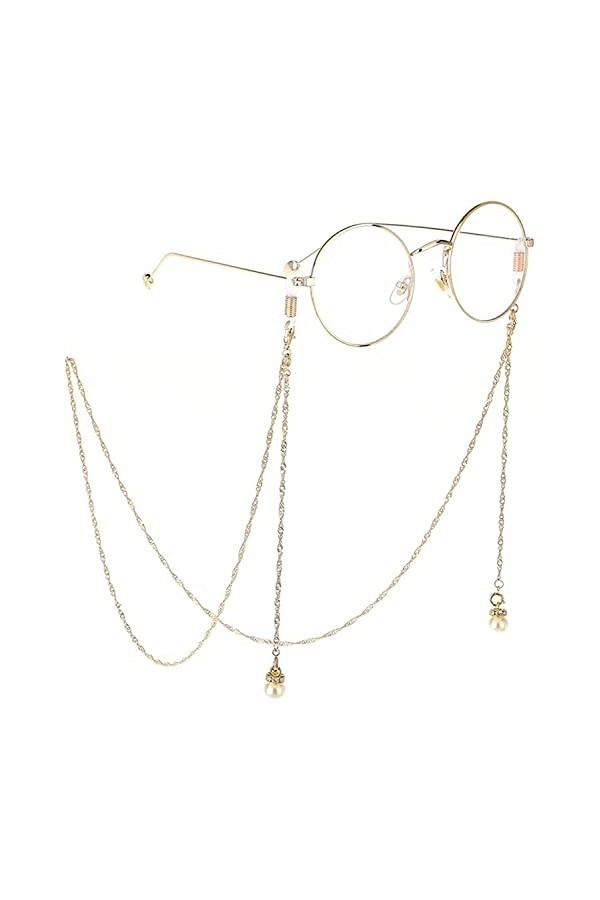 DSFEN 2pcs Porte-chaîne de Lunettes Lecture Cordons de Verre lanière Alliage chaîne de retenue de Lunettes chaîne de Collier 
