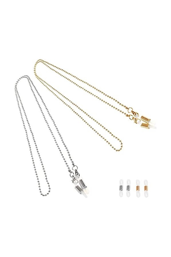 DSFEN 2 pièces chaîne de Lunettes Lunettes de Soleil Porte-Sangle Lecture Cordons de Verre lanière Collier de Perles chaîne e