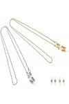 DSFEN 2 pièces chaîne de Lunettes Lunettes de Soleil Porte-Sangle Lecture Cordons de Verre lanière Collier de Perles chaîne e