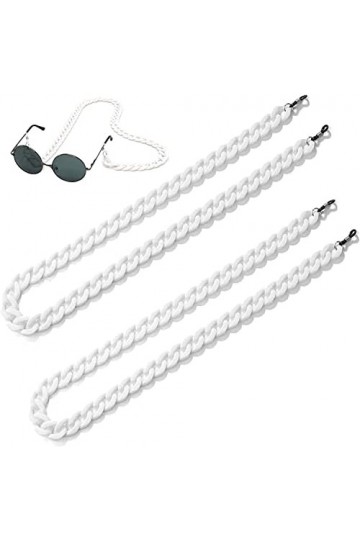 DSFEN 2pcs chaîne de Lunettes Lunettes de Soleil Support de Sangle Lecture Cordons de Verre lanière Acrylique Lien Collier ch