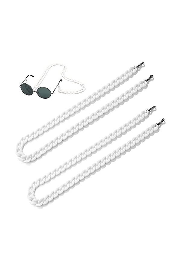 DSFEN 2pcs chaîne de Lunettes Lunettes de Soleil Support de Sangle Lecture Cordons de Verre lanière Acrylique Lien Collier ch
