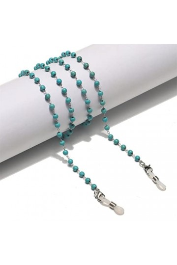 GPPZM Chaîne dembout buccal en Acier Inoxydable avec Pierre Naturelle Cordon de Lunettes Chaîne de Lunettes