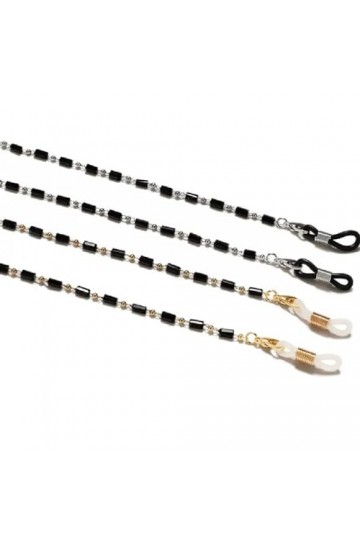 Sweden Chaîne de lunettes en acrylique, chaîne de cou for femme, corde de lunettes Color : Gold, Size : 79CM 