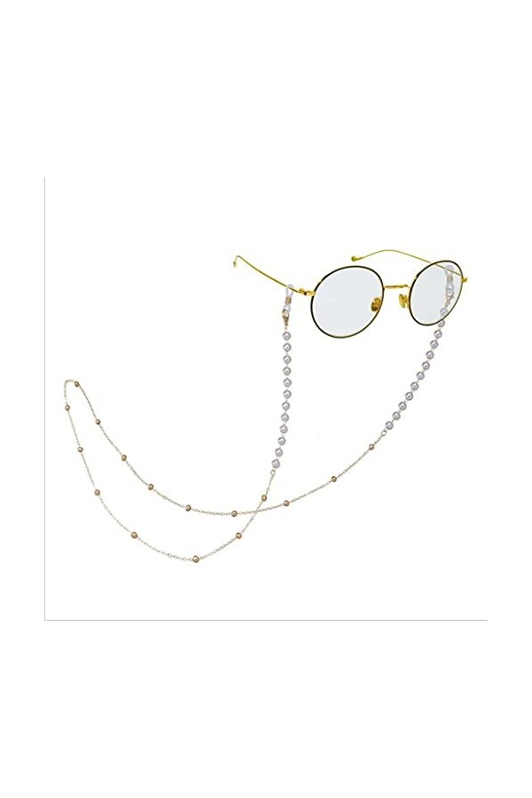 HOUKAI Chaîne de Lunettes de Lecture pour Femmes Lunettes de Soleil Cordes décontractées Perles Perles Chaîne de Lunettes Co