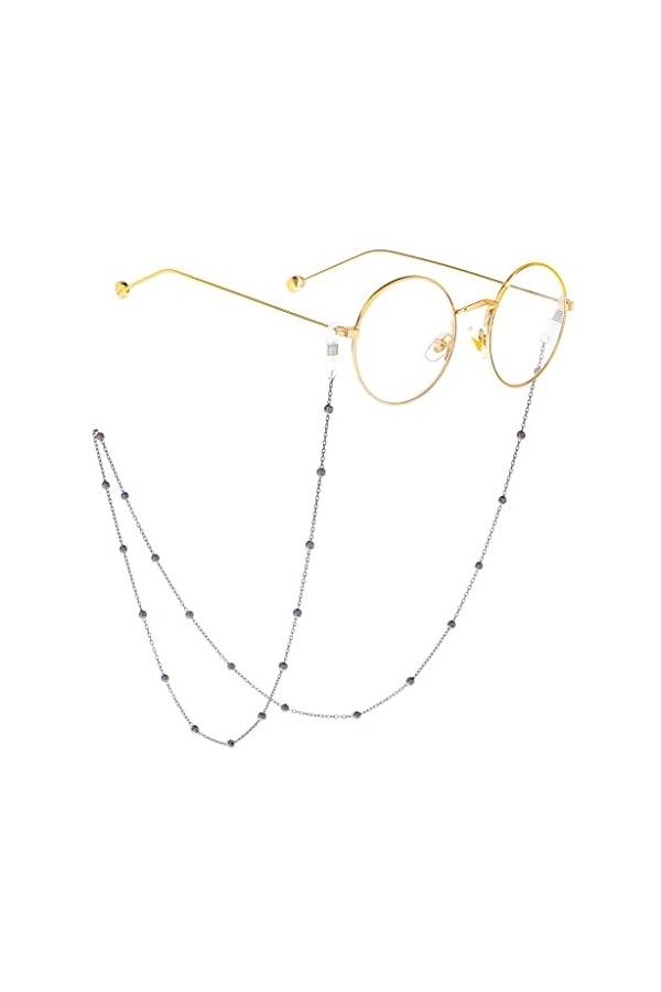 TONZN À la mode Embouchure Corde Clip Perle Lunettes Chaîne Métal Chaîne Lunettes Chaîne White fruit Peach5 