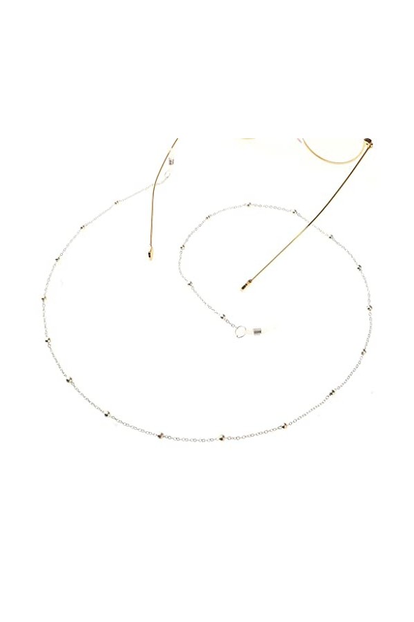 TONZN À la mode Embouchure Corde Clip Perle Lunettes Chaîne Métal Chaîne Lunettes Chaîne White fruit Peach5 