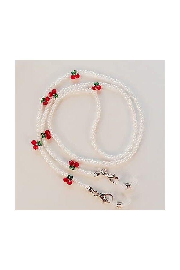 LEIGE Lunettes de soleil Chaînes de masquage Cherry Lunettes Chaîne for femmes de lunettes de soleil en métal rétro Lanières 