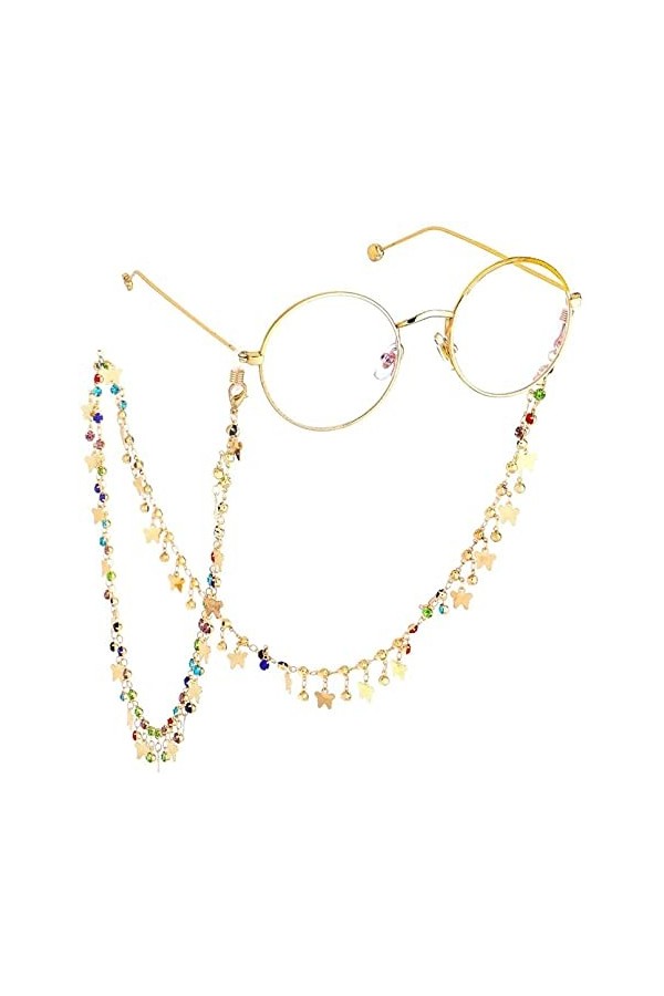 HaoLi Chaîne de Lunettes Simple Multicolore Cristal perlé Bracelet de chaîne de Lunettes de Soleil Cordon de retenue de Lunet