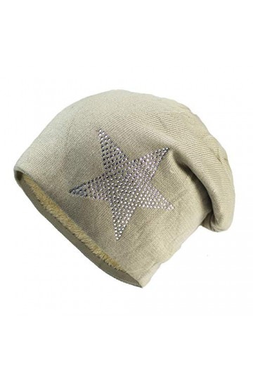 Glamexx24 Bonnet tricoté pour Femmes - Bonnet Sterne - Motif dancrage Unisexe Teddy Fleece Chaud et Doux